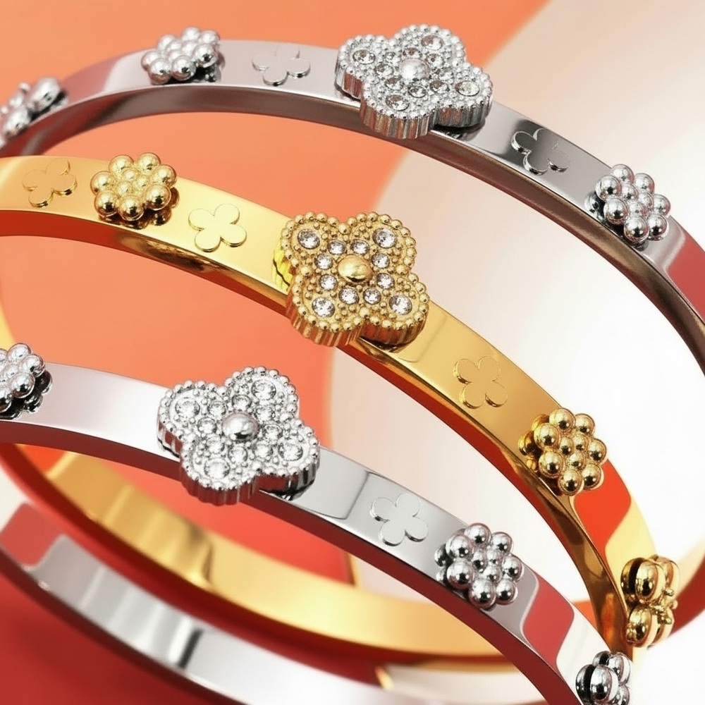Bijou Chic Gold or Silver Floral Bracelet
